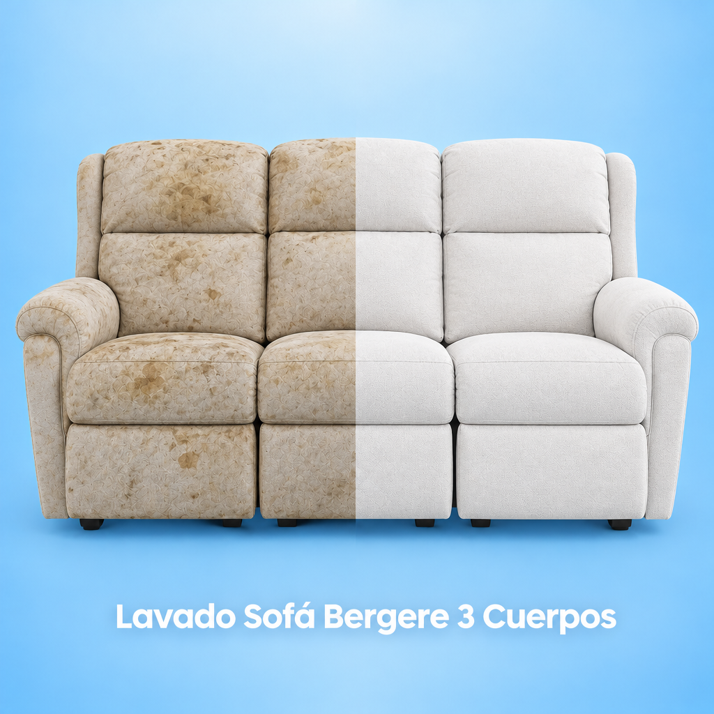 Lavado Sofá Bergere 3 Cuerpos