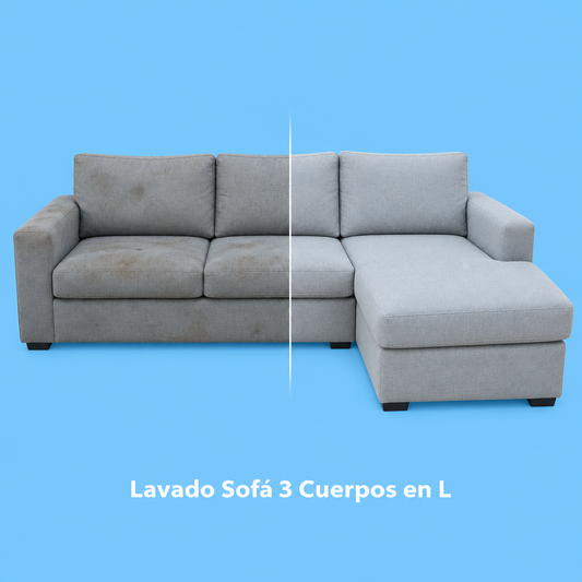 Lavado Sofá 3 Cuerpos en L
